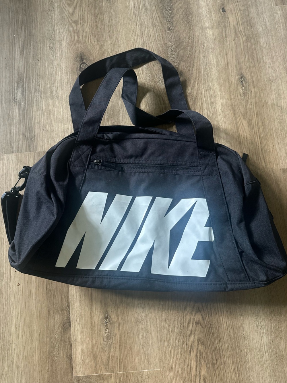 Nike Black Duffel with Large White Logo